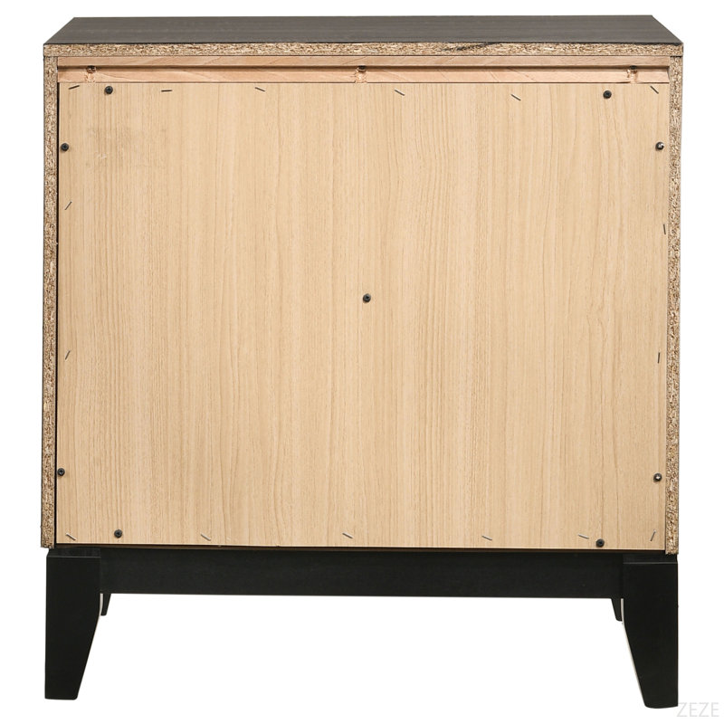 Grey Oak 2-Drawer Nightstand