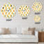 Or et blanc motif géométrique I - horloge murale moderne Mid-Century-73142513