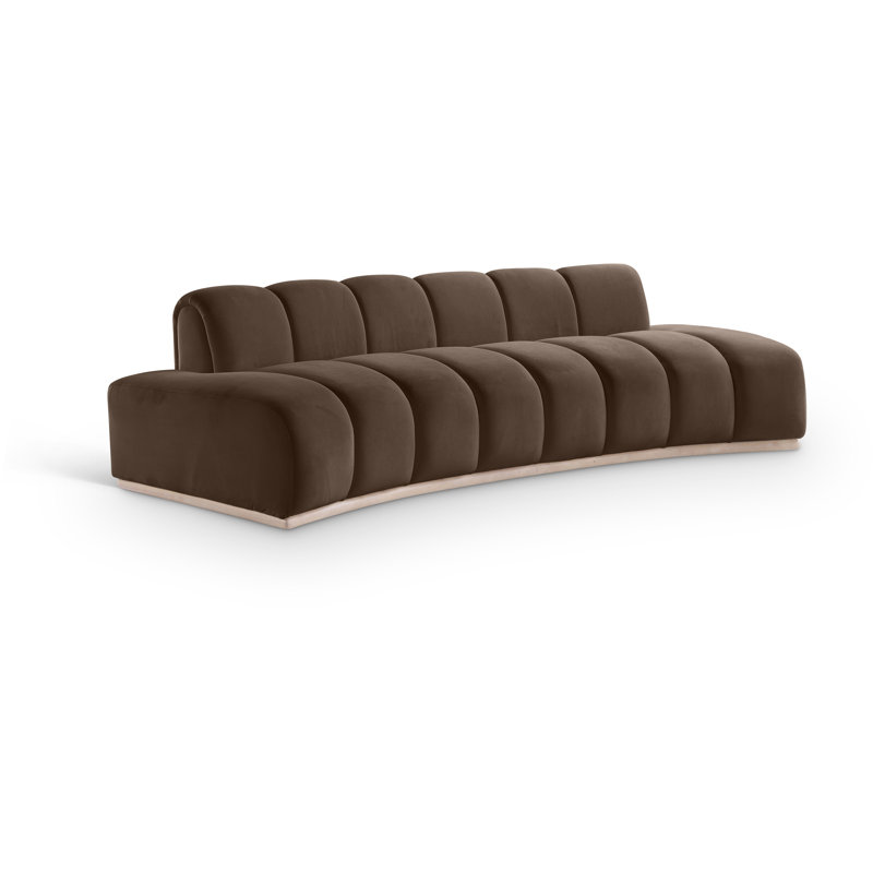 Jace Velvet Sofa, Brown Velvet