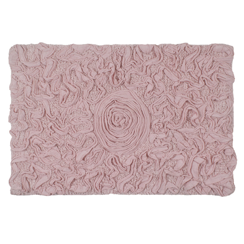 Tapis pour salle de bain en coton Skammel, Rose