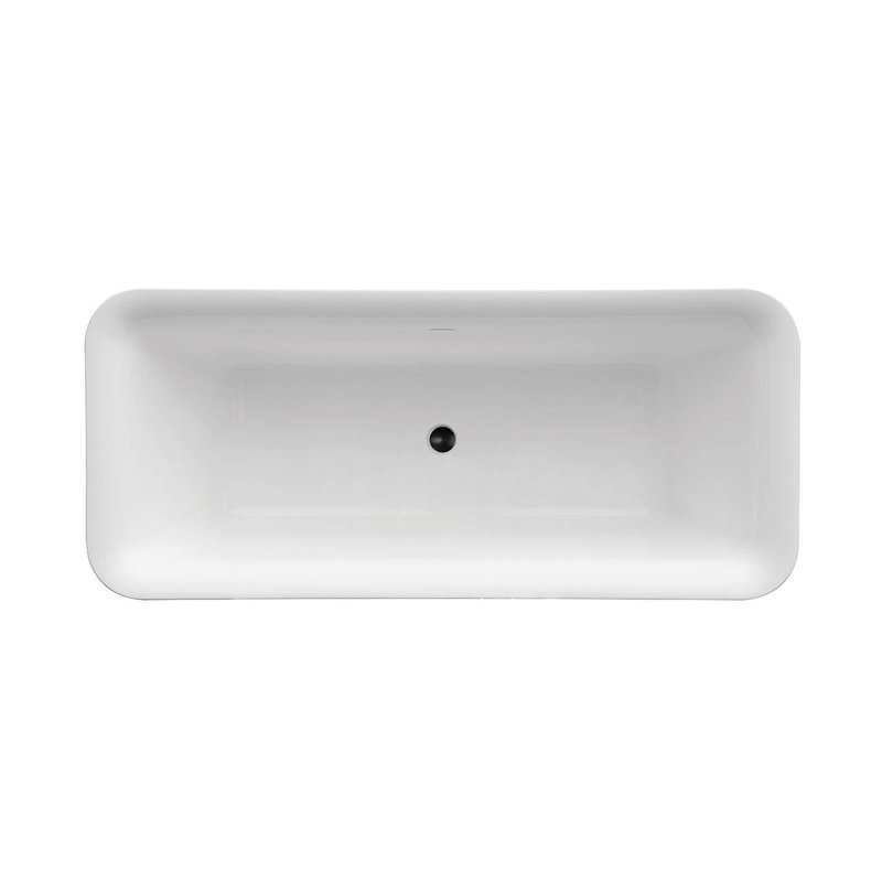 Emily 68.88'' x 23.63'' Soaking Acrylic Bathtub, White/Matte Black