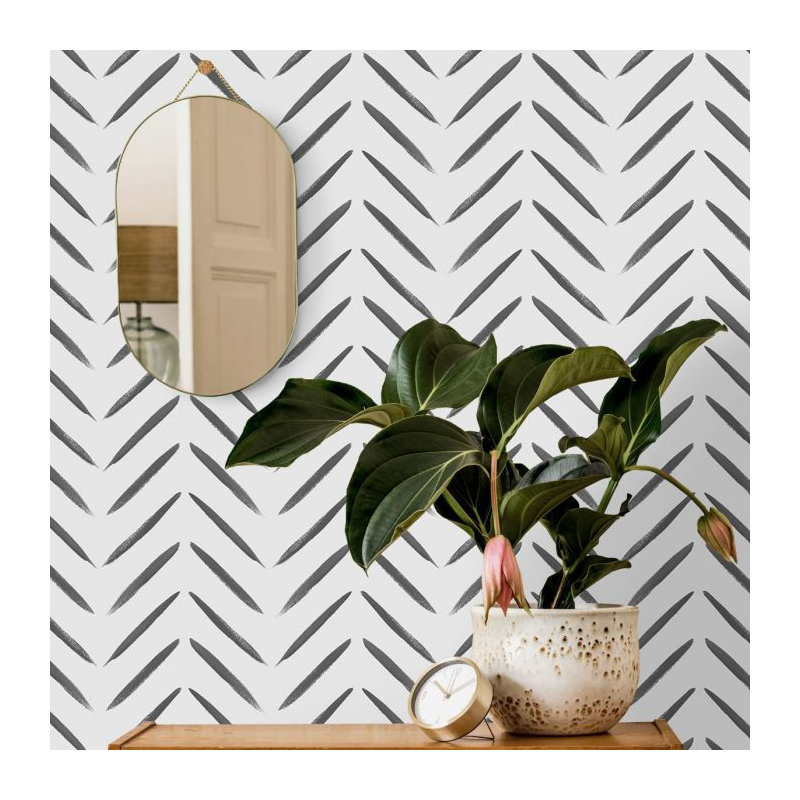 53cm x 10.5cm Matte Wallpaper Roll, Black/White