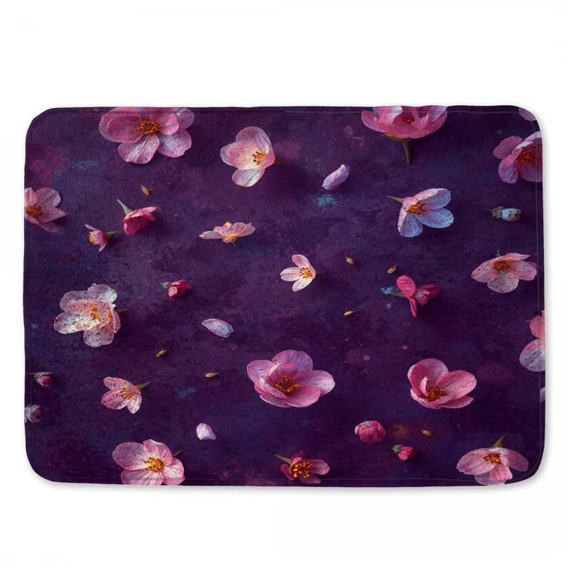 Tapis de bain Pink Cherry Blossoms, L 24 po x L 17 po
