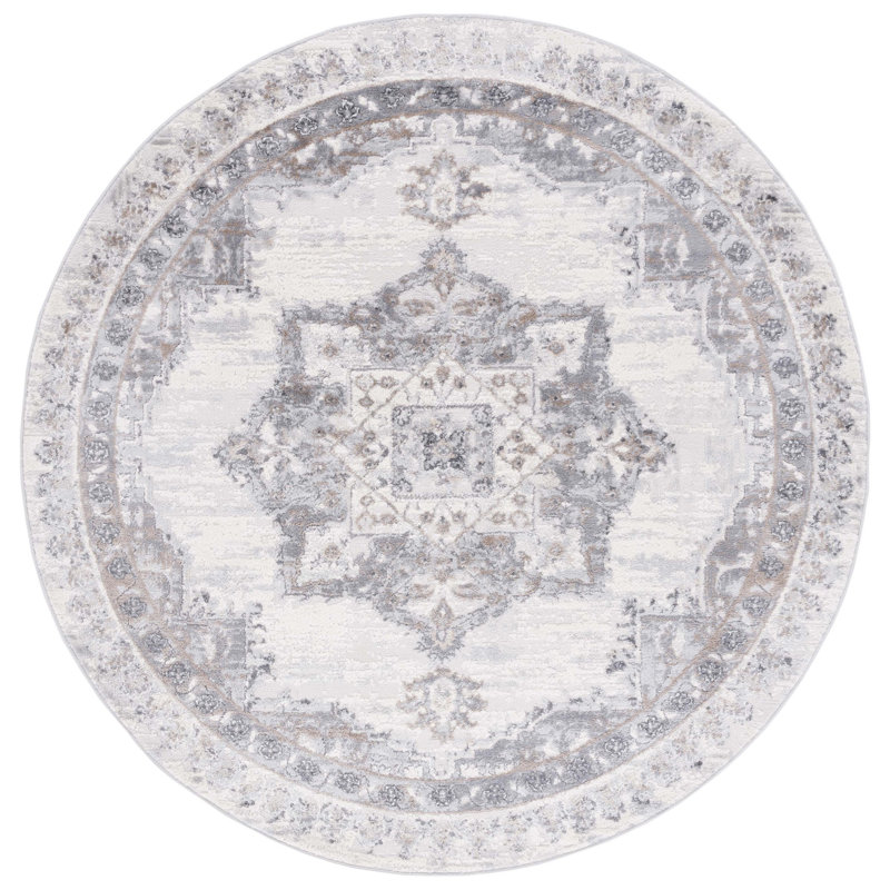 Shivan 100 Performance Oriental Rug, Round 6'7"