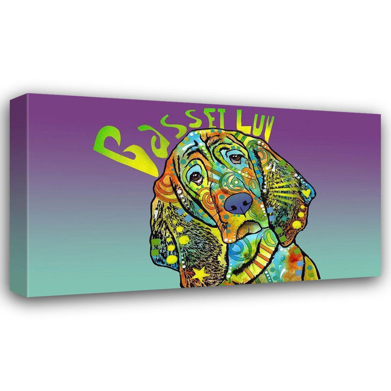 Art sur toile de la collection Dean Russo de Lark Manor ™: Basset Luv, H 29 po x l 48 po