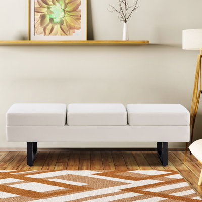 Spradley Waiting Room Bench, Guest Reception Bench, Faux Leather, 650 lbs Capacity