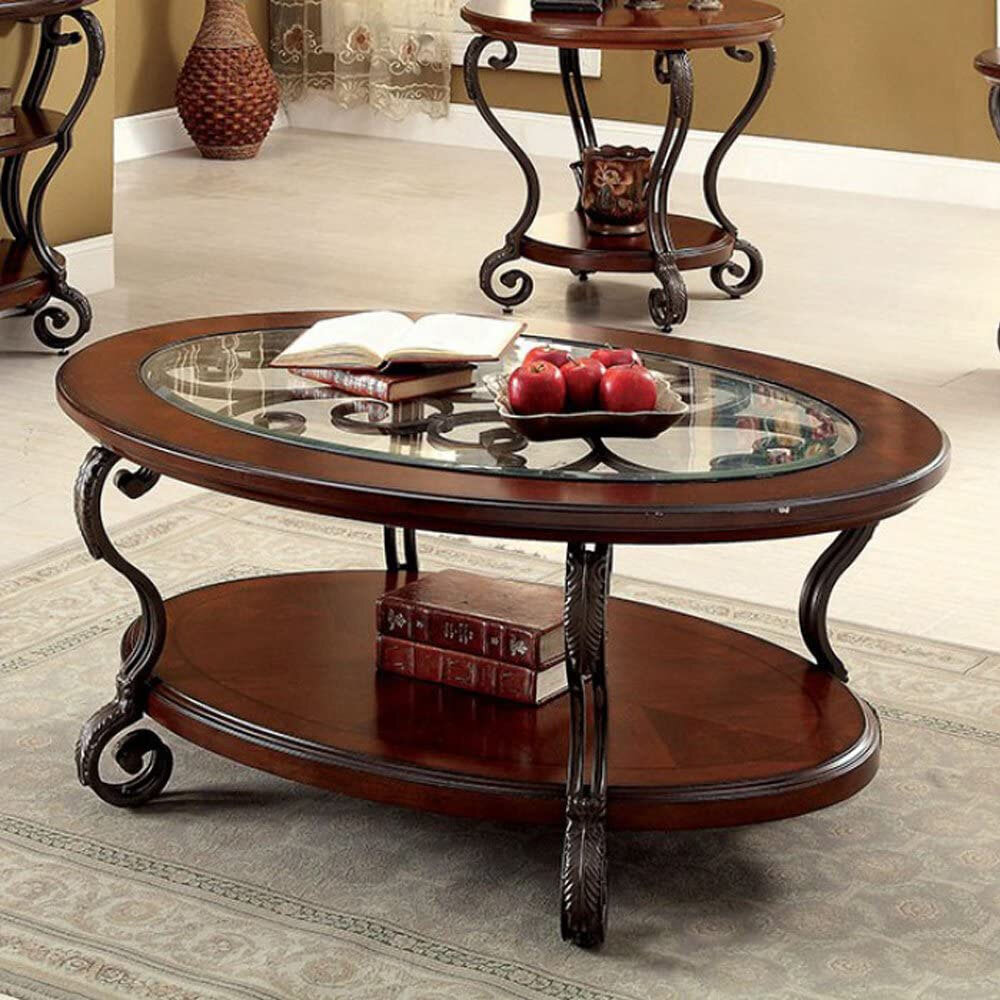 Fleur De Lis Living Suzan Glass Top Coffee Table 