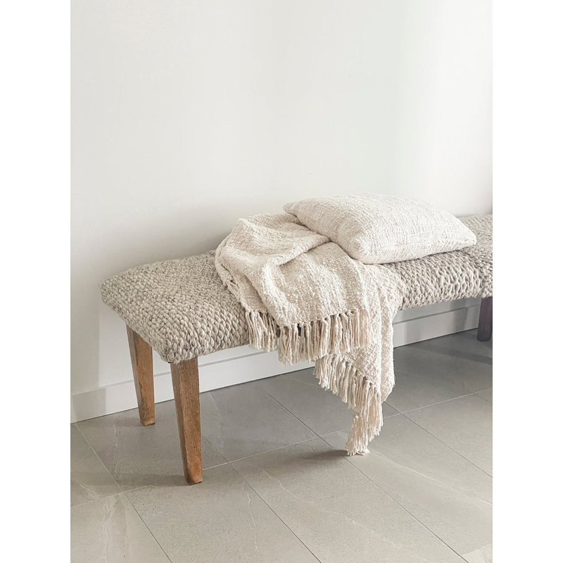 Cozy Hand Woven Throw Blanket, White
