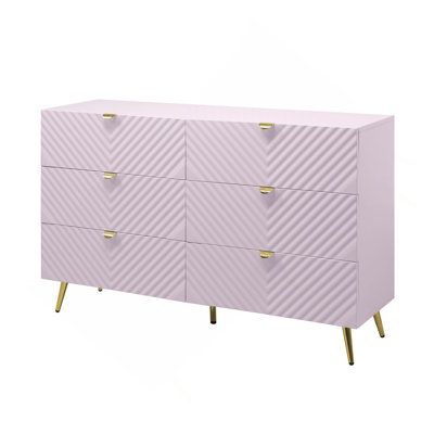 Commode rose à finition ultrabrillante