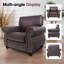 Fauteuil moderne en tissu souple de 42 po de largeur avec pieds en bois massif-1415645754