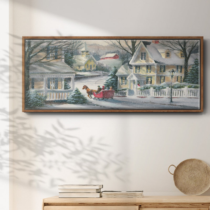 Village Traîneau à traîneau - Toile encadrée, H 24 po x l 60 po