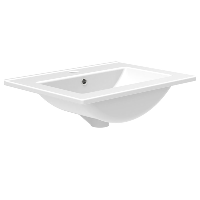 24'' Ceramic Rectangular Bathroom Sink With Overflow