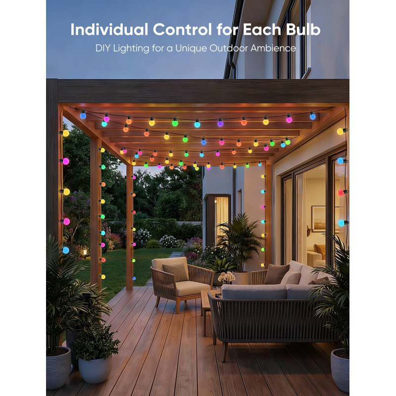 50ft Rgbw Smart Outdoor String Lights