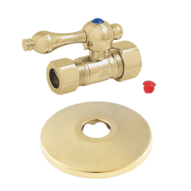 Valve d’arrêt rectiligne comp, Laiton poli