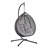 Sturdy Hanging Egg Chair with Stand – PE Rattan, Gray + Black-133715498-133715497
