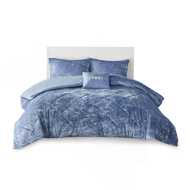 Ensemble de housse de couette en velours avec coussin décoratif ull / Queen, Housse de couette double et 3 pièces supplémenta