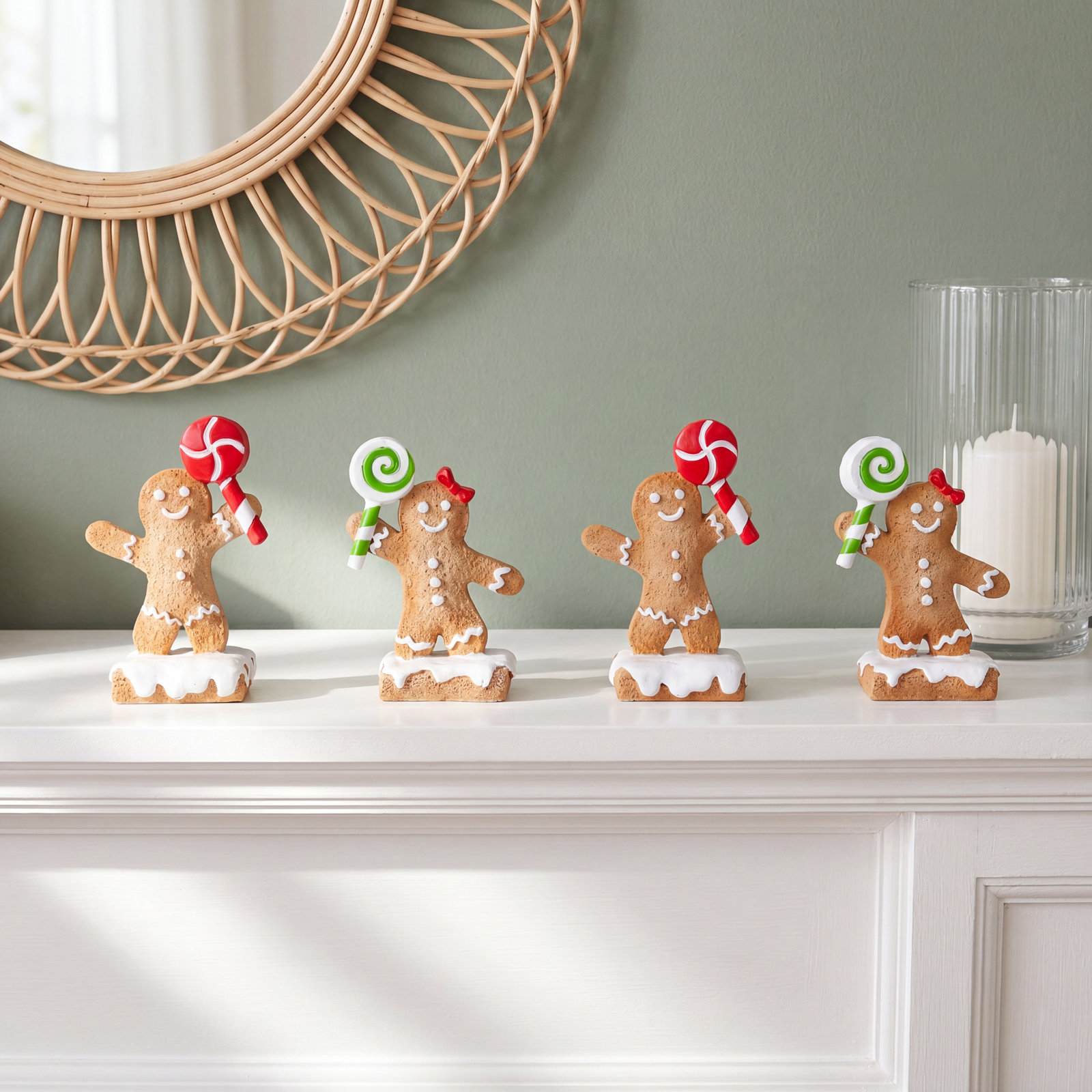 4-Piece Gingerbread Cookie Card Holder Set