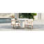 Ensemble de 2 chaises de salle à manger en bois d'acacia, fauteuils avec coussins crème, fauteuil d'appoint en tonneau, ensemble de chaises d'appoint de cuisine confortables pour balcon, cour, jardin, blanc clair-129351316