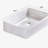 White Rectangular Ceramic Bathroom Vessel Sink with Drain Assembly