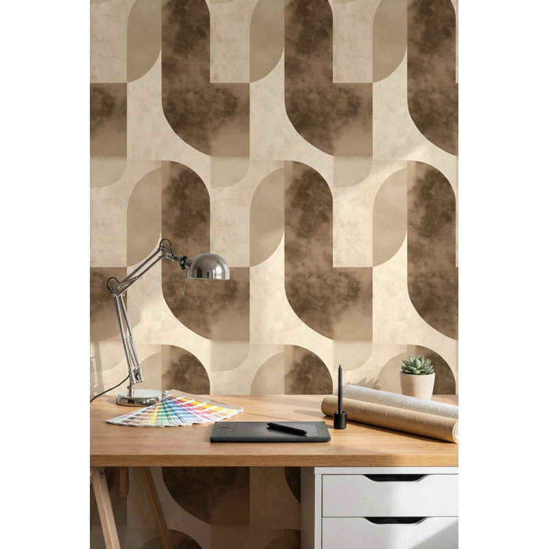 Papier peint moderne Mid Century, Peler et coller
