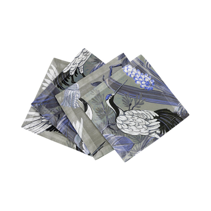 Summer Palace Cotton Sateen Cocktail Napkins, Sybil