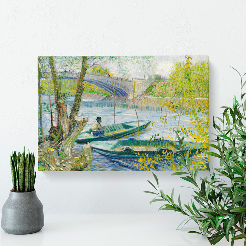 Fishing In Spring by Vincent Van Gogh - Wrapped Canvas, 40cm H x 60cm W x 3cm D