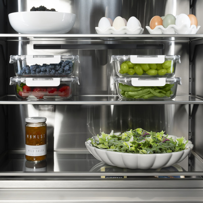 ZLINE Autograph 24 in. Column Refrigerator with Graphite Gray Interior and Polished Gold Accents, Satin Stainless Steel/Black