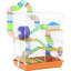 Petite cage à hamster 18 "à 5 niveaux avec tubes, tunnels, poignée de transport, orange, plat à nourriture, bouteille d'eau, roue d'exercice pour animal constitué par des hamsters et