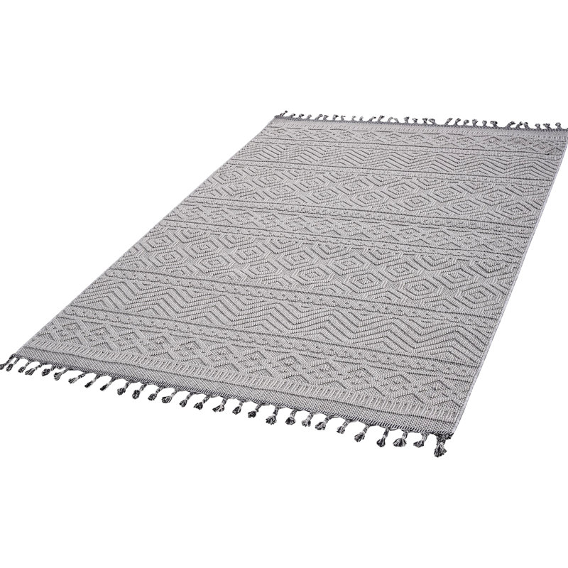 4X6 White Geometric Rug Loom & - Non-Shedding, Stain , For Bedrooms Area Easy To Clean, Nurseries