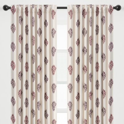 Berlina 3-in-1 Damask Blackout Rod Pocket/Tab Top Curtain Panels