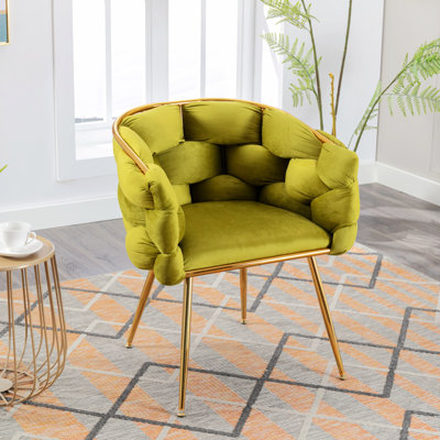 Fauteuil demi-tonneau en velours Hummera