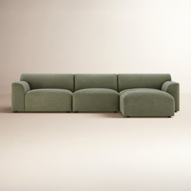 Morell 4-Piece Upholstered Modular Sofa, Nathan Hemp Tweed