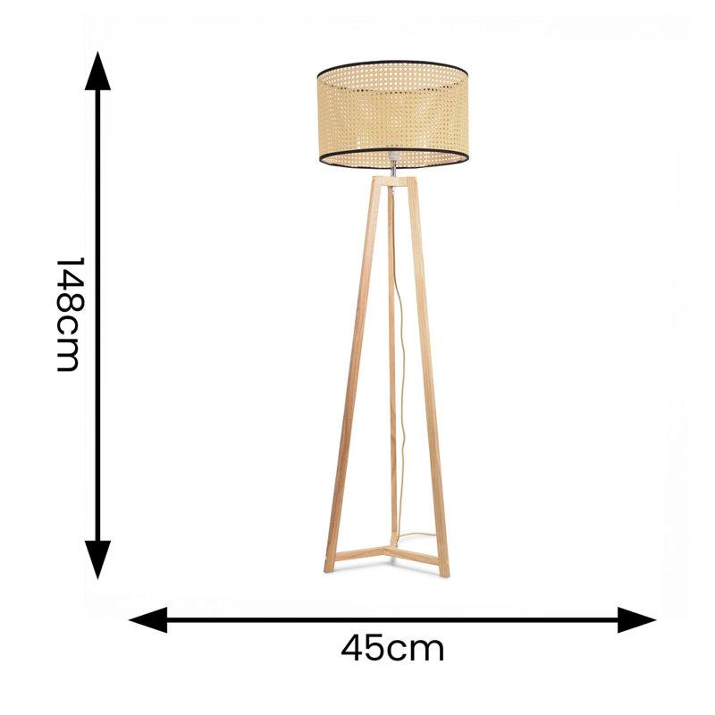 Rhavyn 148cm Natural Traditional Floor Lamp