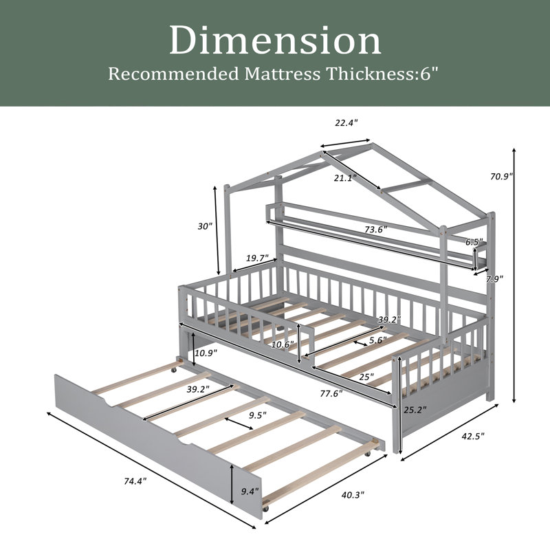 Ballone Daybed, Gray, Twin