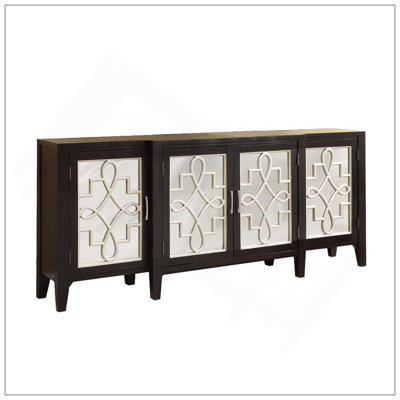 Armoire console au fini noir antique