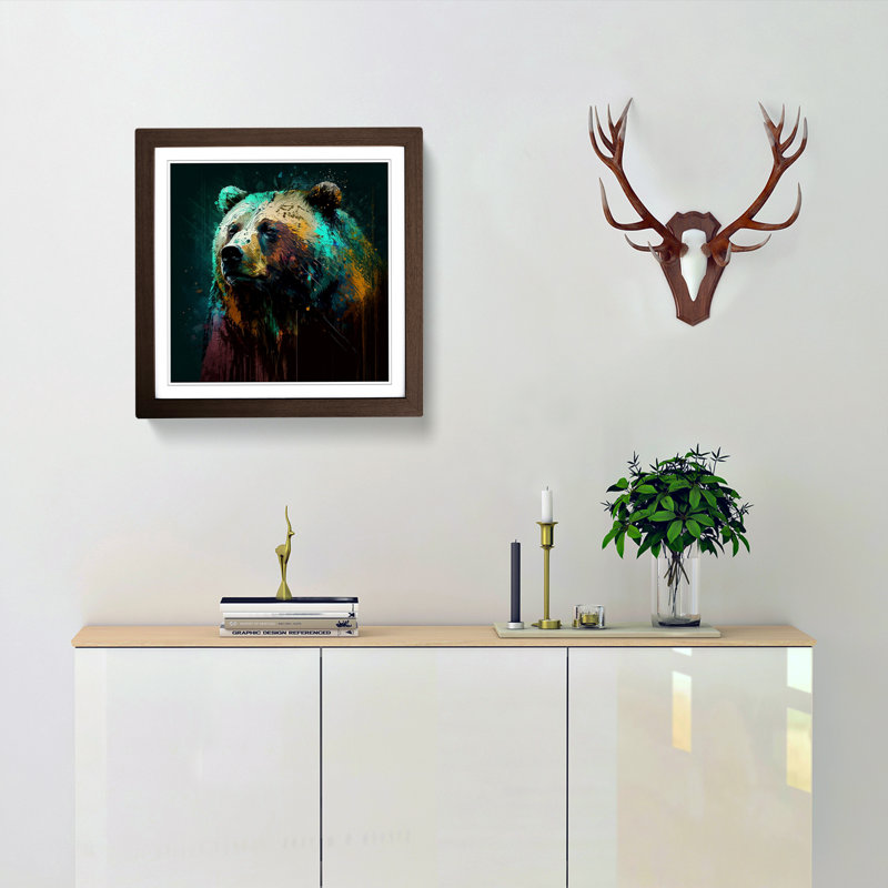 Single Picture Frame Print on Wood, Walnut