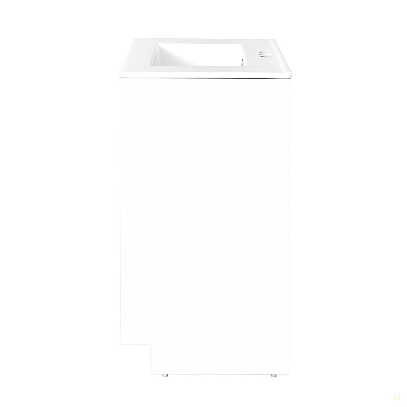 30'' Bathroom Vanity With Ceramic Sink Combo, Modern Freestanding Storage Cabinet With  Handles, Soft Closing Doors, White