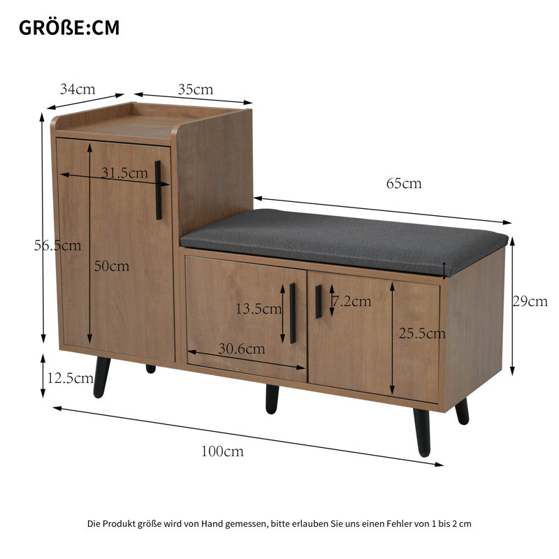 8 Pair Shoe Storage Cabinet, Brown