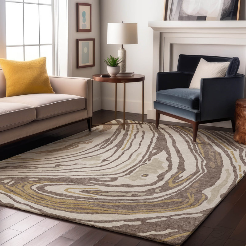 Premium Machine Washable Cossette AMF1051 Swirls Rug, Rectangle 8' x 10'