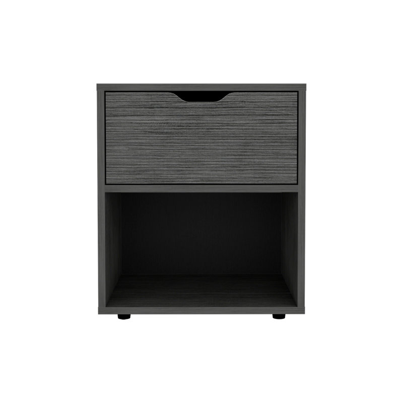 Table de chevet moderne de 19,7 po de hauteur avec tablette ouverte, Gris clair