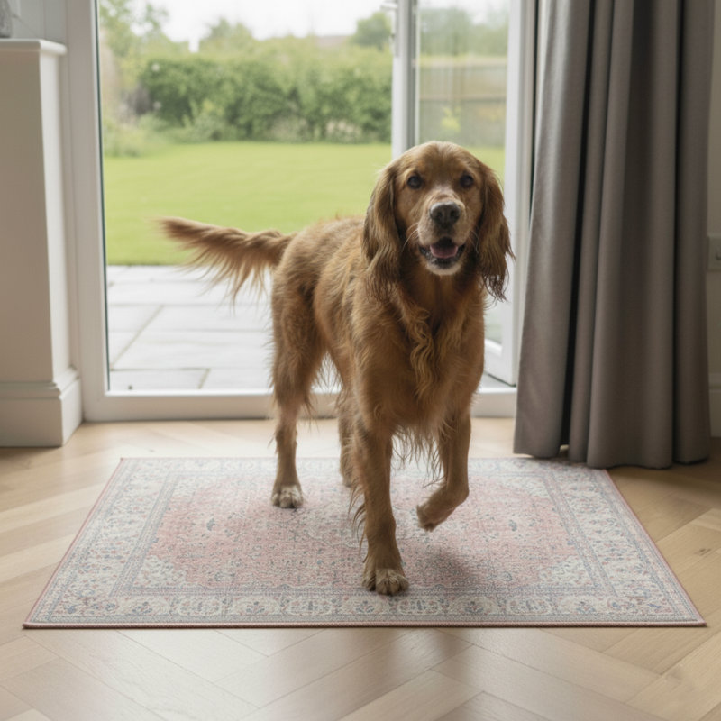 Tapis de lit pour chat lavable The Avalon Society, Hana Blush, 36 x 48 po, H 36 po x l 48 po x P 0,12 po, Rosé Hana