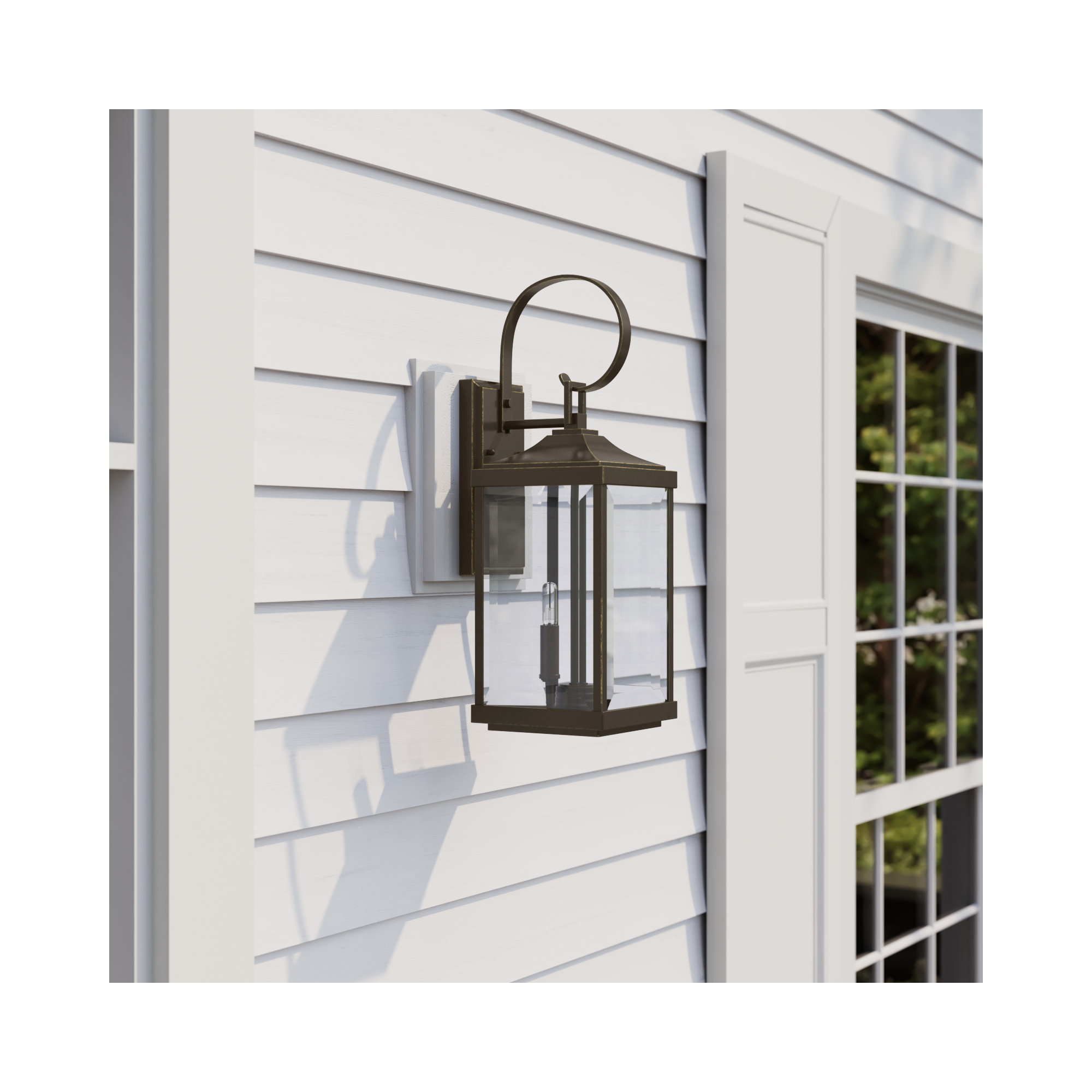 Crawley 2 Light Outdoor Wall Light, Antique Bronze