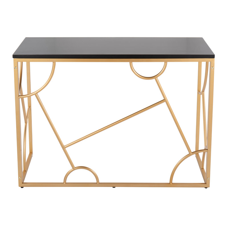 Bureau contemporain en métal et bois, Noir
