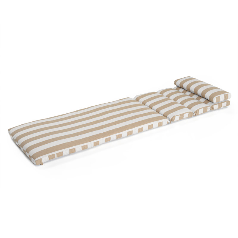 Northridge Sunbrella Outdoor 3'' Chaise Lounge Seat / Back Cushion, Canvas Heather Beige Sunbrella® Canvas