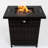 28Inch Square Heating Fire Pit, Steel Frame, Approved, Propane/ Fueled Table Pit Square, Black Brown, Tabletop, Fireplace