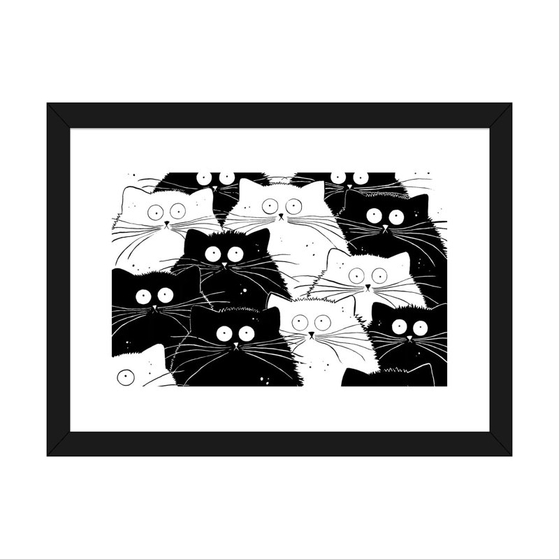 Big flash Mog par Kim Haskins-impression d’art graphique, Blanc, H 24 po x l 32 po x P 1 po, Papier encadré noir