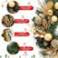 Couronne de Noël 22 pouces avec ornements de boule en or noir pour décoration de Noël