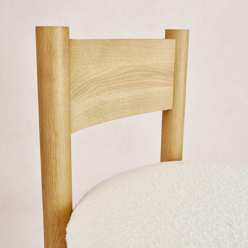 Teddy Upholstered Stool with Solid Wood Frame