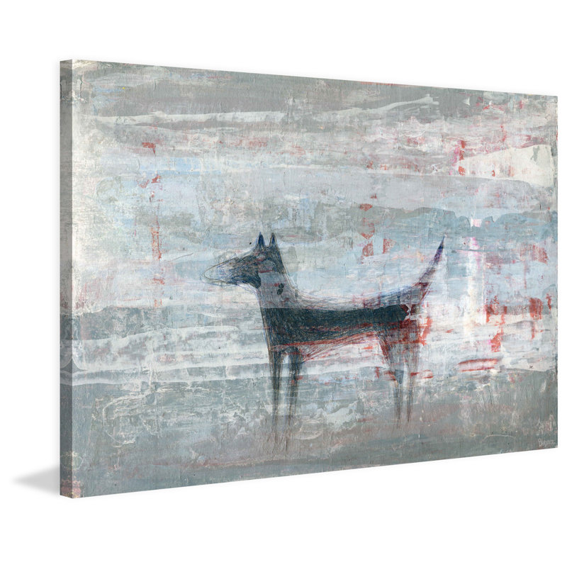 Dark Dog by Parvez Taj - Wrapped Canvas Painting, 41cm H x 61cm W x 3.81cm D