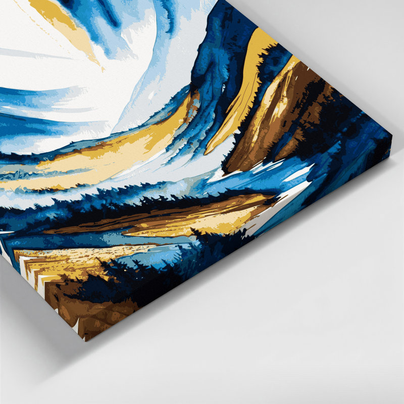 «Watercolor Landscape 3», art mural sur toile grise, H 12 po x l 12 po